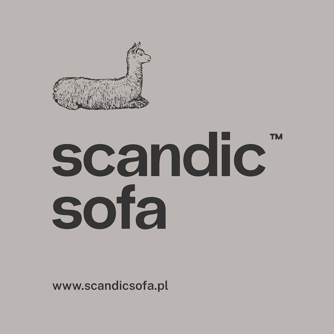 Logo z alpaką i linkowaniem marki scandicsofa